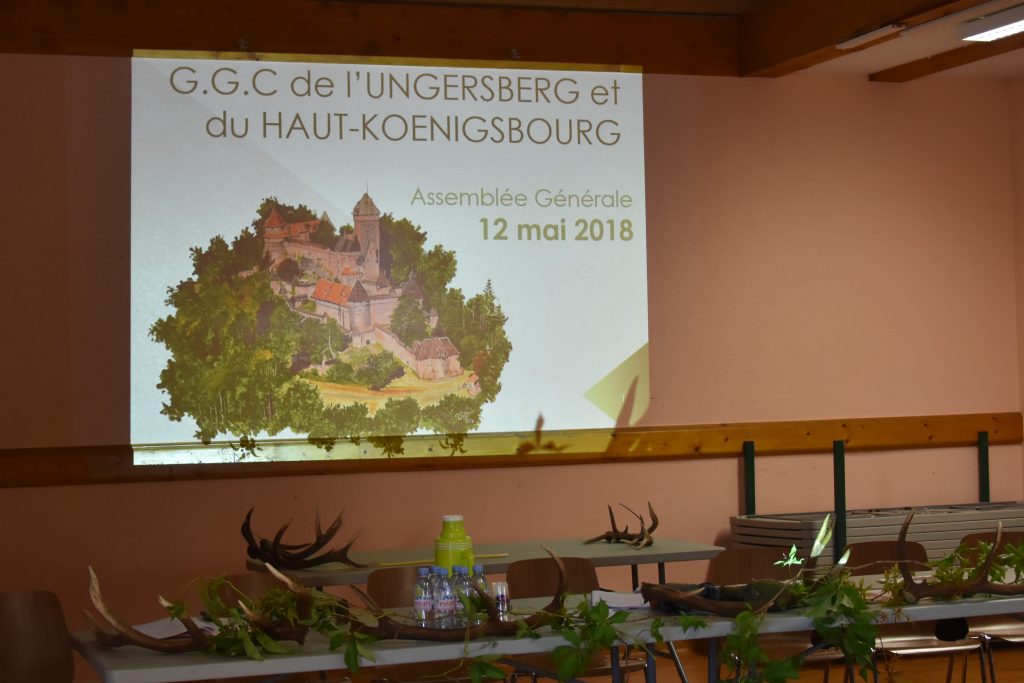 Accueil à NEUBOIS de Mme la Maire, Nicole ZEHNER de l'A.G. 2018 du GGC 6 - Groupement de Gestion Cynégétique de l'Ungersberg et du Haut Koenigsbourg